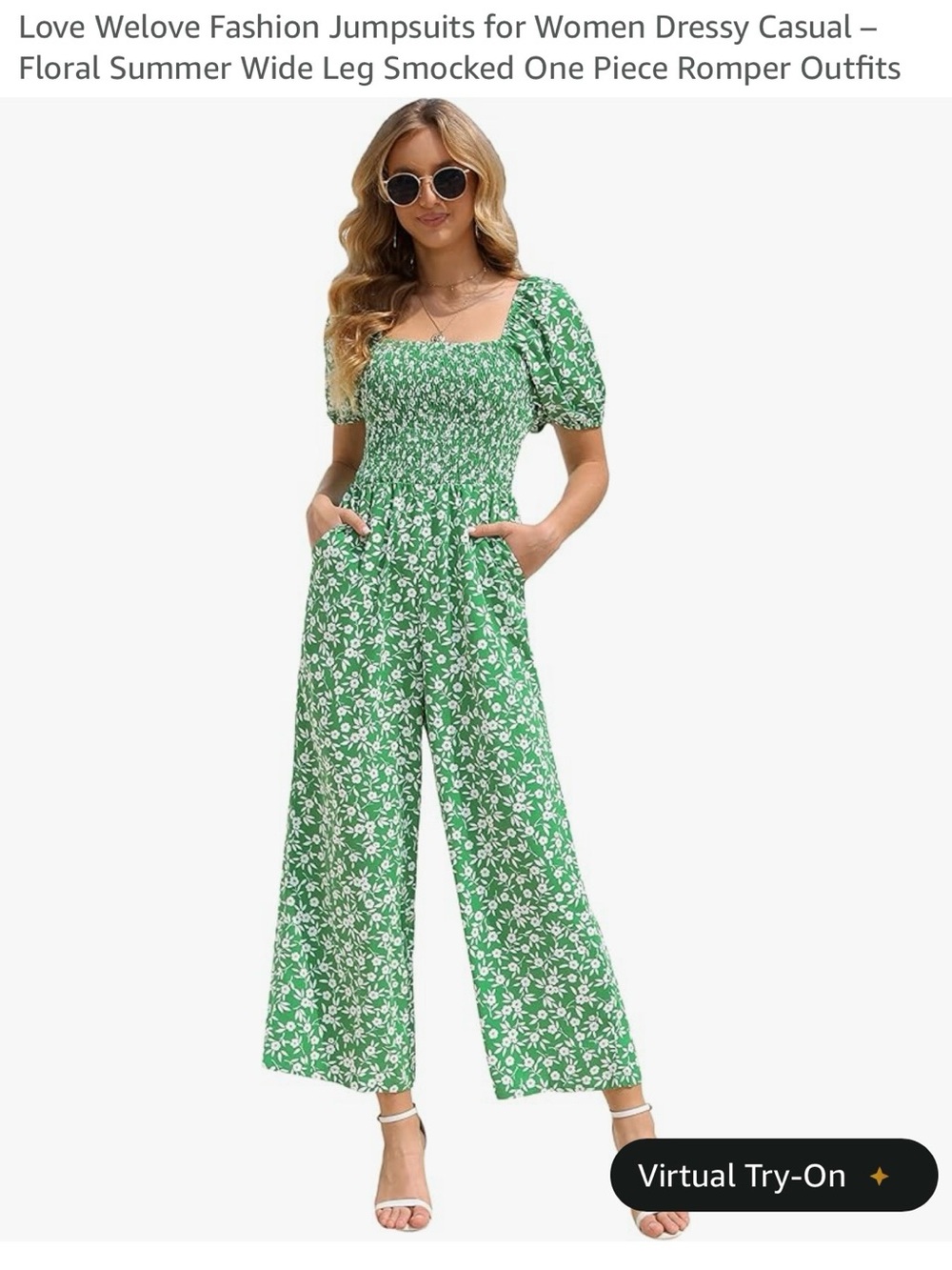 LOVE WELOVE Green floral jumpsuit size 2X - Picture 11 of 14
